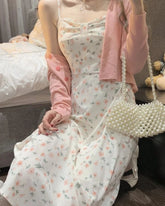 Casual Vintage Victoria Dress Women Sexy Korean Party Floral Strap Dress Female Spring Sweet Elegant Princess Fairy Dress